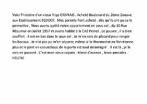 LE VIEUX FRIGO ARTHUR MARTIN